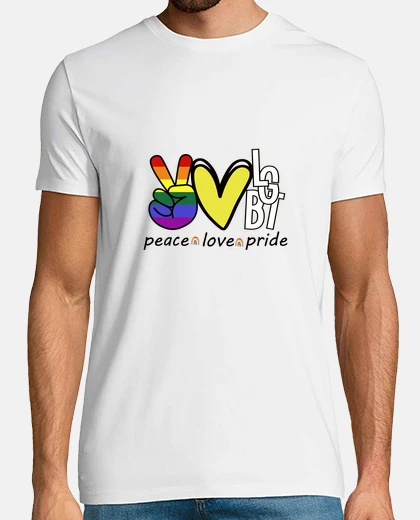 T-shirt peace love lgbt