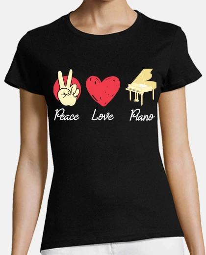 T-shirt peace love piano