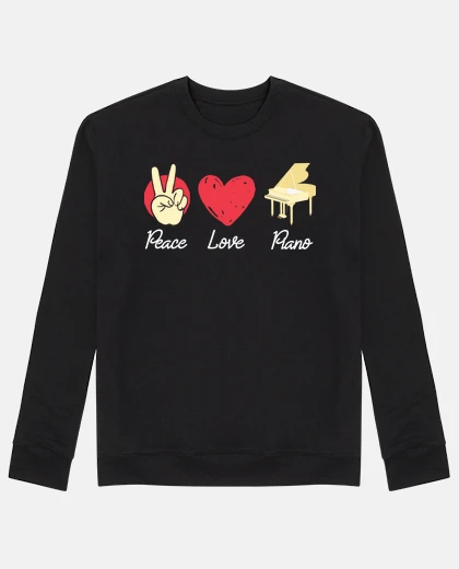 Hoodie peace love piano
