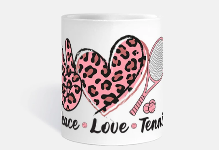 Tazza Peace Love Tennis Donna Tennista