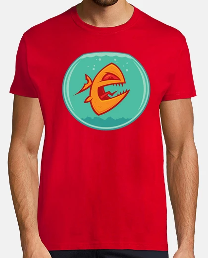 Camiseta peces de colores de dibujos animados enojado