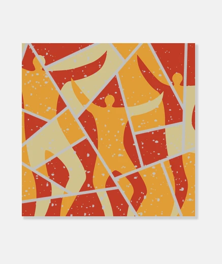Tableau peinture de décor de danseuses abstrait
