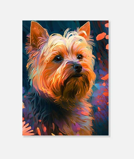 Tableau peinture de portrait d39animaux de chie