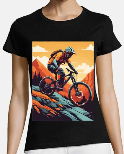 Tee-shirt peinture de vététiste de descente