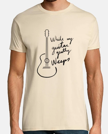 Tee-shirt pendant que ma guitare pleure doucement, beatles, noir