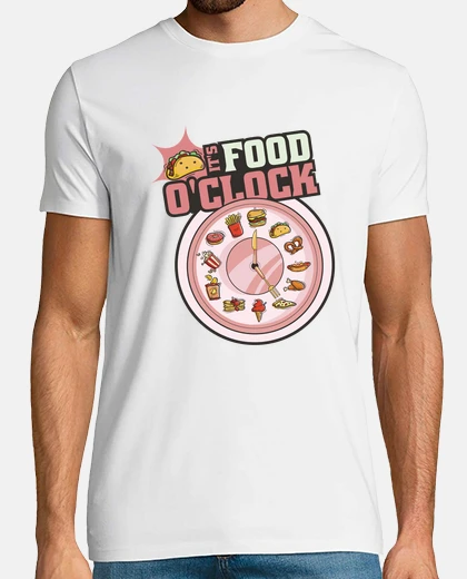 Tee-shirt pendule mural nourriture humoristique ,cuisinier, régime minceur , 