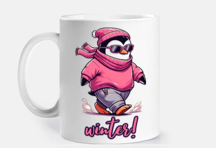 Cup penguin - winter