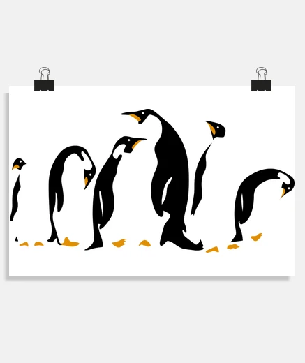 Poster penguins in a row