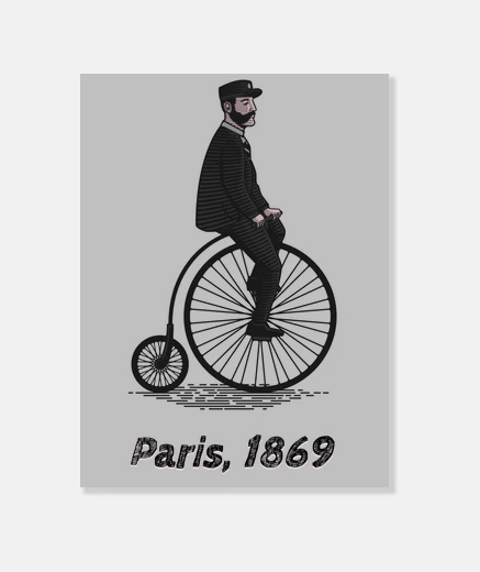 Tableau penny farthing vieux vélo