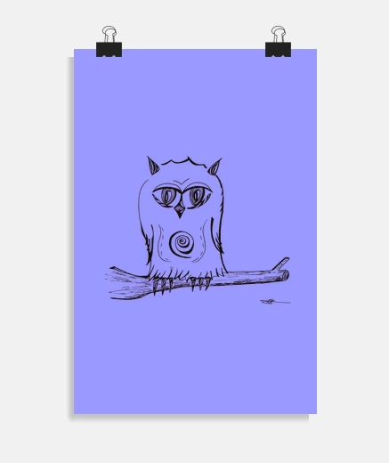 Poster perched owl - poster