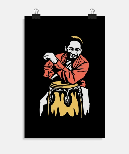 Poster percussionniste noir