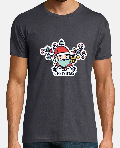 Tee-shirt Père Noël avec des décorations