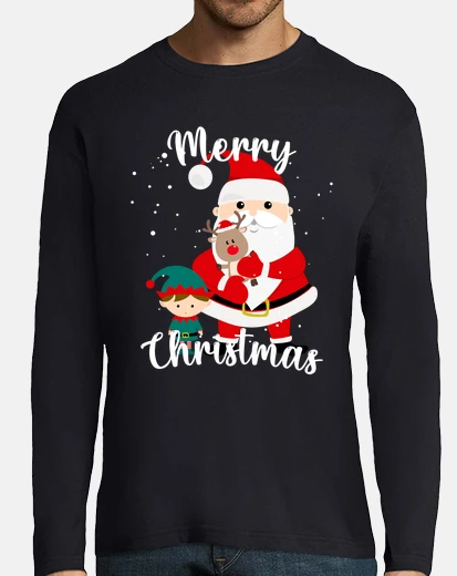 Tee-shirt père noël elfi et mini rudolph