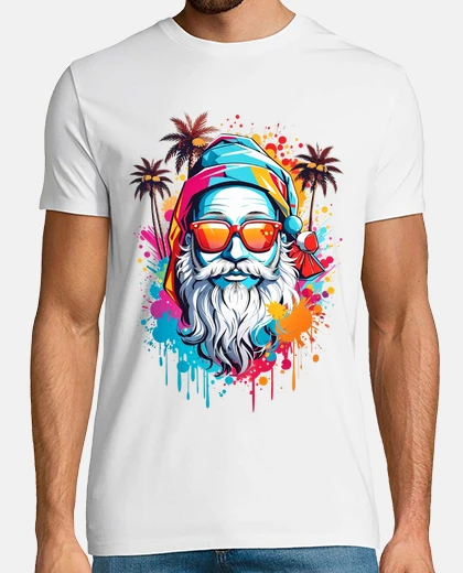 Tee-shirt père noël, père noël , cool, coloré, t-shirt léger