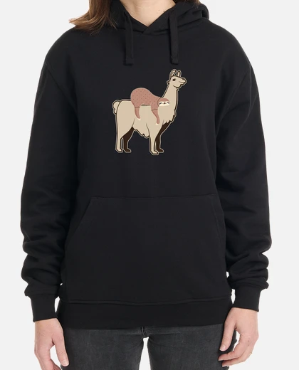 Sudadera perezoso caricatura cabalga llama alpaca hombre, jersey