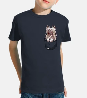 perrito con cresta chino del bolsillo - camisa de los niños