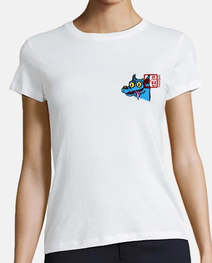 Perro Azul logo camiseta mujer