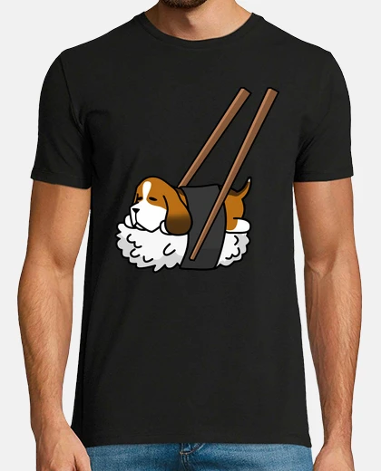 Camiseta Perro Basset Hound Sushi
