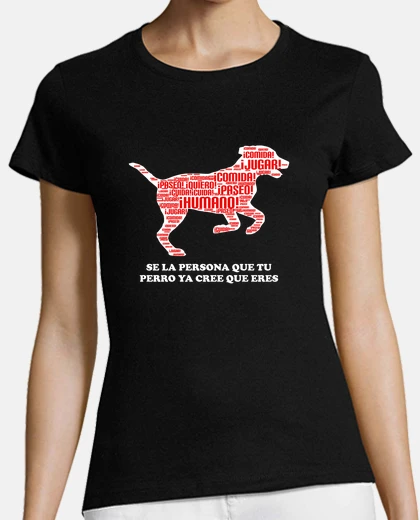 Playera Perro Blanco Español