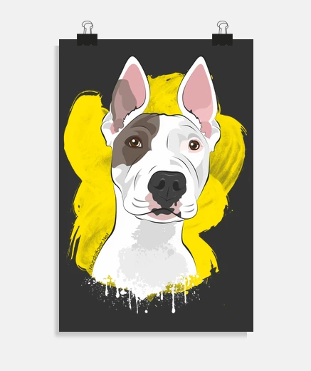 Póster Perro feliz american