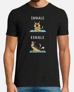 Perro Pastor Alemán Yoga Inhale Exhale