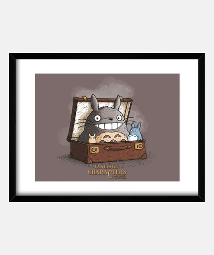 Quadro personaggi fantastici stampa totoro