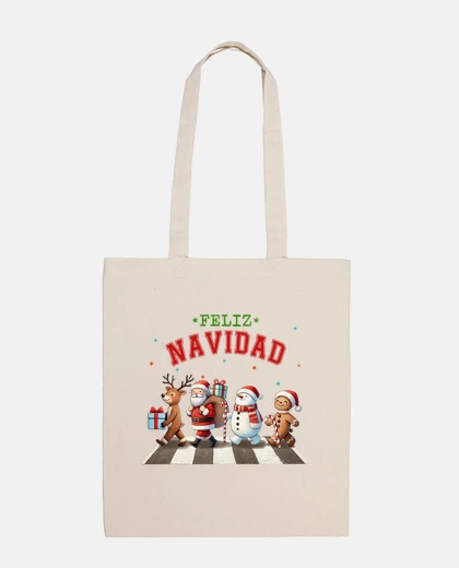 Bolsa Personajes de Navidad cruzando la calle