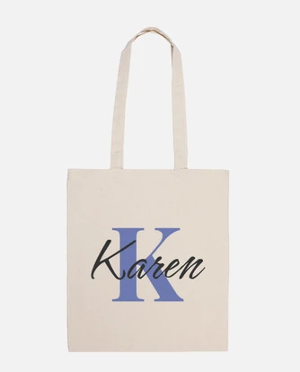 personalized initial and name bag k