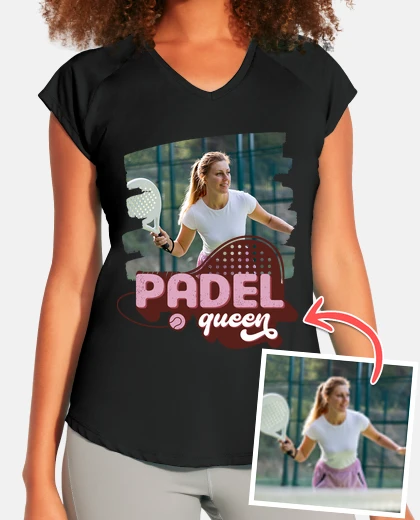 personalized padel t shirt for women, padel queen