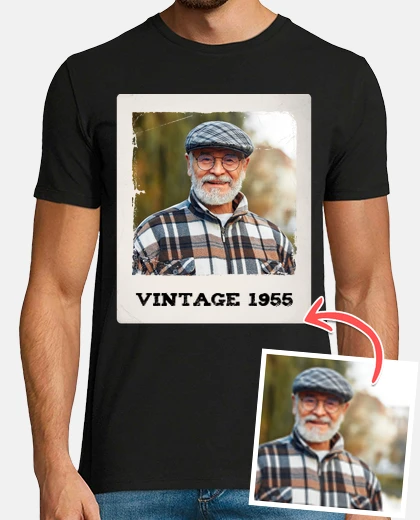 personalized vintage polaroid photo gift t-shirt