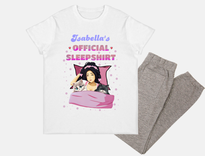 Personalized Official Sleep Shirt Cat Lady