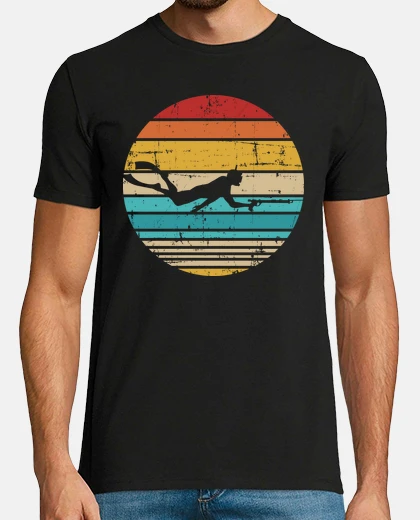 T-shirt pesca subacquea vintage retrò