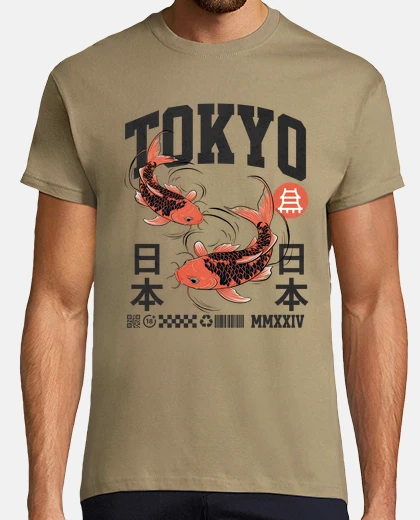 T-shirt pesce koi carpa tokyo giappone