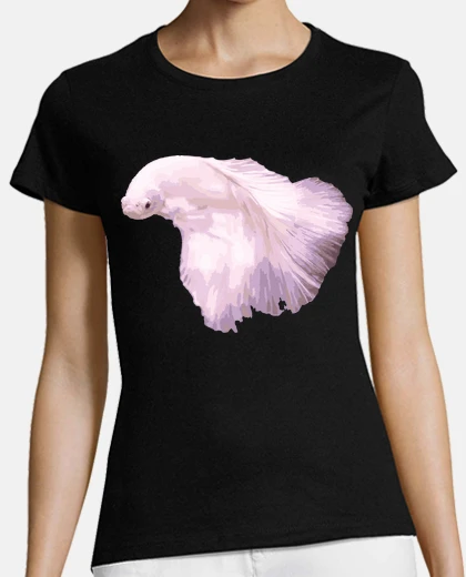 T-shirt pesce rosso bianco