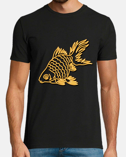 pesce d&#39;oro, stilizzato, linee, oro, per gite