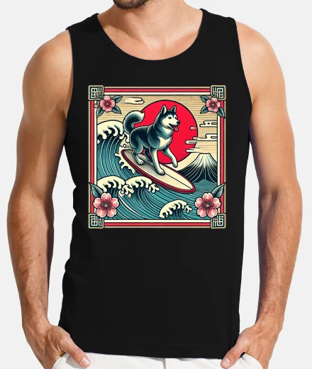 T-shirt Pet Lover Mt Fuji Sunset Japanese Wave