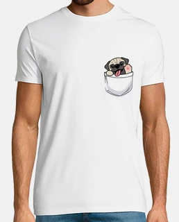 petit chien pug dans la poche