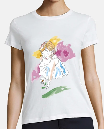 Tee-shirt petite fille à la fleur