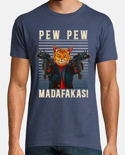 T-shirt pew pew madafakas animals cats humor meme in english