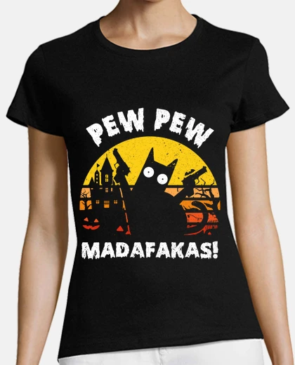 T-shirt pew pew madafakas gatto divertente gatt