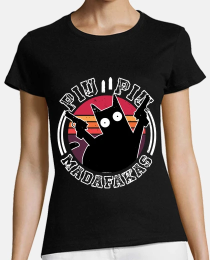 T-shirt pew pew madafakas gatto divertente gatt
