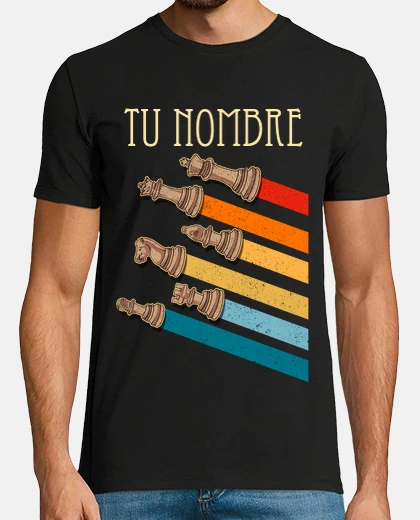 T-shirt pezzi degli scacchi colori vintage personalizzati