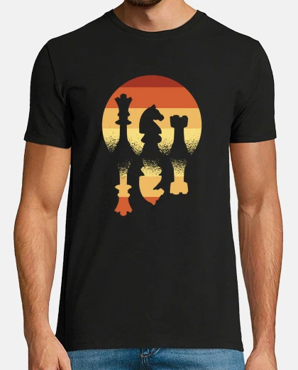 T-shirt pezzi degli scacchi retrò