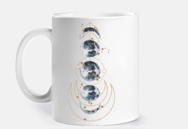 Mug phases de la lune calendrier lunairesphases de la lune calendrier lunaires tasse à personnaliser caf