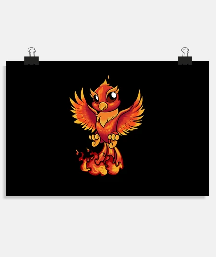 Poster Phénix kawaii