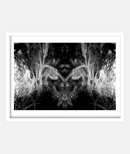 Cadre Photographie surréaliste originale abstraite symétrique noir et blanc