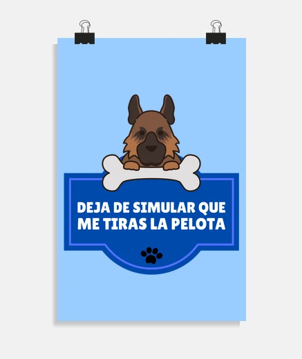 Poster phrases drôles de chien de balle