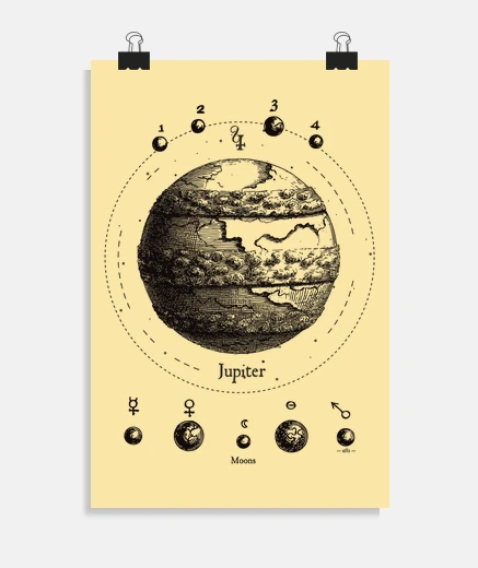 Poster pianeta giove vintage