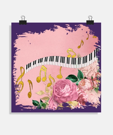 Poster pianist piano conservatory vintage poster living room bedroom shop office poster stand