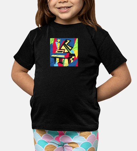 Kids piano abstract cubist modern style